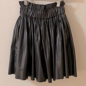 Zara PU leather snitched waist skirt